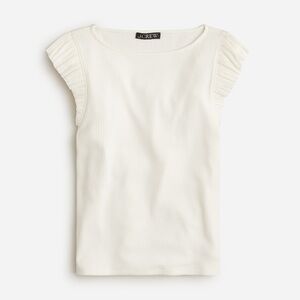 NWT NEW J. Crew Vintage rib ruffle boatneck tank top size S